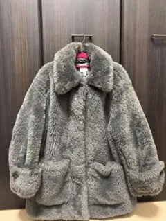 H&M グレー ファーコート