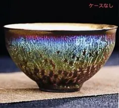 中国天目建盞•孔雀羽窯変（鎏金）　茶碗茶道具古董品益子焼き台湾茶紅茶