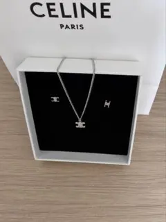 CELINE セリーヌ ネックレス＆ピアス シルバー 2個セット
