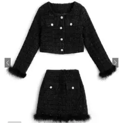 グレイル　ツイード　セットアップ　黒