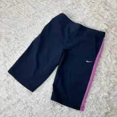 Nike ネイビー/ピンク サイドストライプショートパンツ