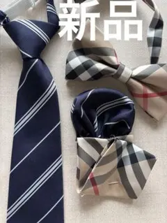 ネクタイ&チーフと蝶ネクタイ　写真①の4点セット