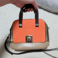 FURLA 2way ショルダーバッグ オレンジ ベージュ