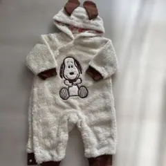 スヌーピーの耳付きロンパース 80cm秋冬