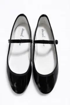 メリージェーン バレエシューズ 黒 25cm ストラップ 美品