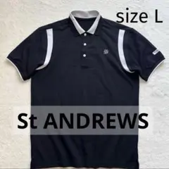 St ANDREWS ゴルフウェア ポロシャツ ブラック M - メルカリ
