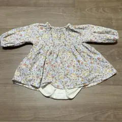 プティマイン　花柄ロンパース　80cm
