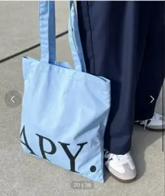 Nara様専用 ciaopanictipyロゴプリント トートバッグ 水色のサムネイル