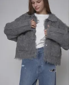 WILLFULLY リバーシブルカーディガン/ チャコール