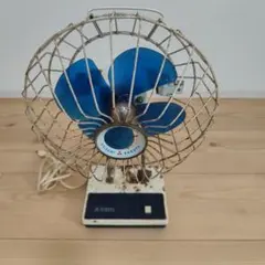 青い羽根のメタリック卓上扇風機 ナショナル レトロ - メルカリ