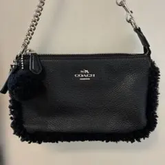 COACH スモールライダー ショルダーバッグ ボア ブラック/ホワイト 