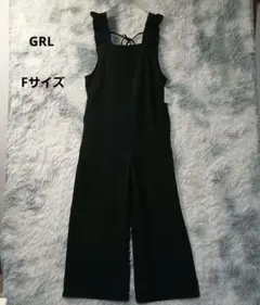 【新品タグ付き】GRL ブラック サロペット Fサイズ　フリーサイズ