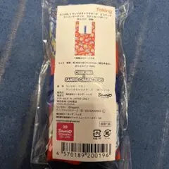 ちいかわ　サンリオ　エコバッグ　オレンジ　ステッカーパターン