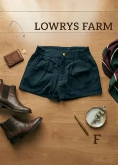 【LOWRYS FARM】 ショートパンツ　チェック柄　深緑✕紺　ウエストゴム