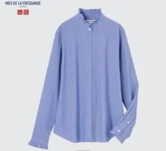 INES DE LA FRESSANGE ユニクロ XL コットンフリルシャツ