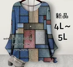 C レディース 大きいサイズ トップス チュニック 長袖 ゆったり 4L 5L