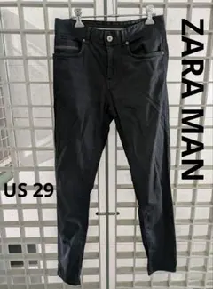 ZARA MAN スリム　ストレッチ　スキニー　ブラックデニム