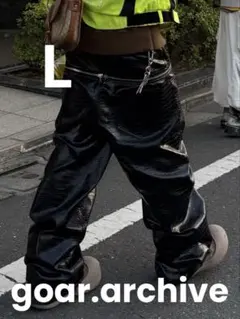 GOAR.ARCHIVE クロコ CROCO ZIPPER PANTS L - メルカリ