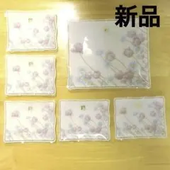 【新品】昭和レトロ　花柄　薄皿セット ガラス製