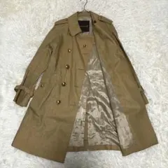 マッキントッシュ リネン トレンチコート 金ボタン ロゴボタン 裏地総柄 34