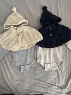 プティマイン　ベビーポンチョ　２点セット