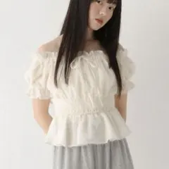 Heather ジャガードリボンブラウスのサムネイル