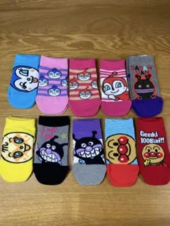 アンパンマンキッズ靴下10足セット　13〜19cm 滑り止めなし