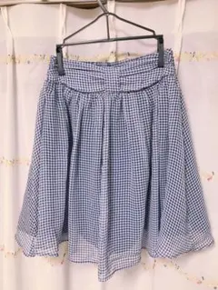 スカート　ギンガムチェック　ネイビー　レディース