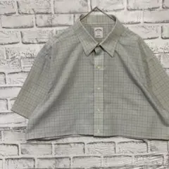 ブルックスブラザーズ半袖シャツ！グレー　チェックXL0612のサムネイル