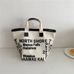 LOCO HAWAII ロコハワイ ロゴプリント トートバッグ 白黒 30