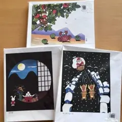 ベルメゾン♪辰巳雅章 切り絵の歳時記フレー厶手作りキット 3種