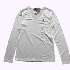 [訳あり]Ralph Lauren Sport ホワイト Vネック Tシャツ S