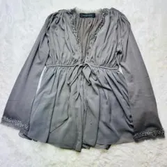 グレー 長袖カーディガンのサムネイル
