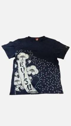 希少✨ evisu エヴィス Tシャツ 半袖 黒 ワンポイント 刺繍ロゴ Y2K