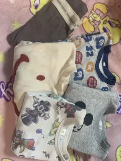Disney ミッキー柄 キッズ服 保育園着5点セット