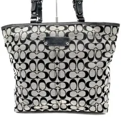 【美品】コーチ トートバッグ A4収納可能　シグネチャー　キャンバス 13063