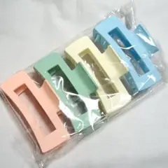 韓国風カラフルヘアクリップ4個セット