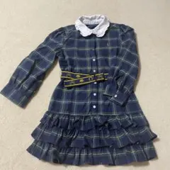 ラルフローレン　チェック柄フリルワンピース115cm
