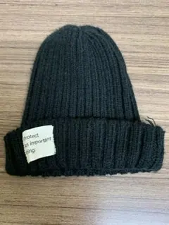 黒いニット帽 アクリル 50-52cm