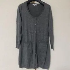 NATURAL BEAUTY BASIC グレー ロングカーディガン M