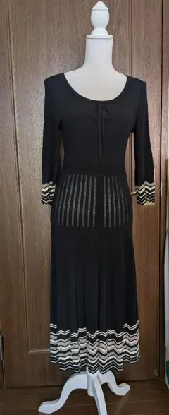 ニットワンピース 七分袖