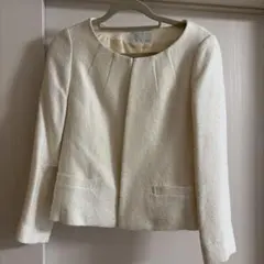 index ノーカラージャケット ホワイト　フォーマル