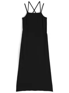 GRL カップ付きダブルストラップキャミワンピース[dk1184] 黒