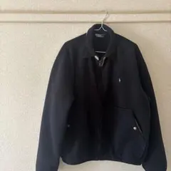 80〜90s ポロラルフローレン　フリース スイングトップ　黒　L