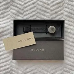 BVLGARI ブラックレザー キーホルダー