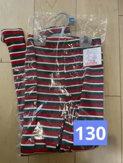 【新品】しまむら チマジロ クリスマス ボーダーレギンス ズボン