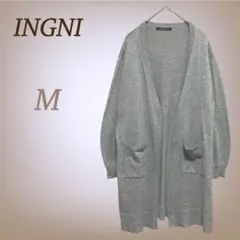 ニット ロングカーディガン シンプル ナチュラル ゆったり 羽織り 無地 M