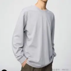 エアリズムコットンクルーネックTシャツ 長袖Ｌサイズ　ライトパープル
