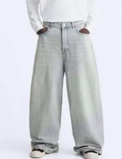 ZARA ザラ オーバーダイ バギー デニムパンツ EU42完売品