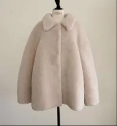 【新品未使用】ohga ファーコート　ブラック　2025AW コート アウター スタンドネック ベーシックハーフコート FD24W412